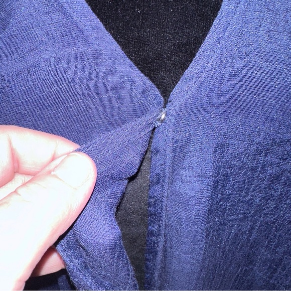 Scrap Work Balloon Sleeve Wrap Front Blouse Size Large Artsy Design Oversized - Picture 8 of 11